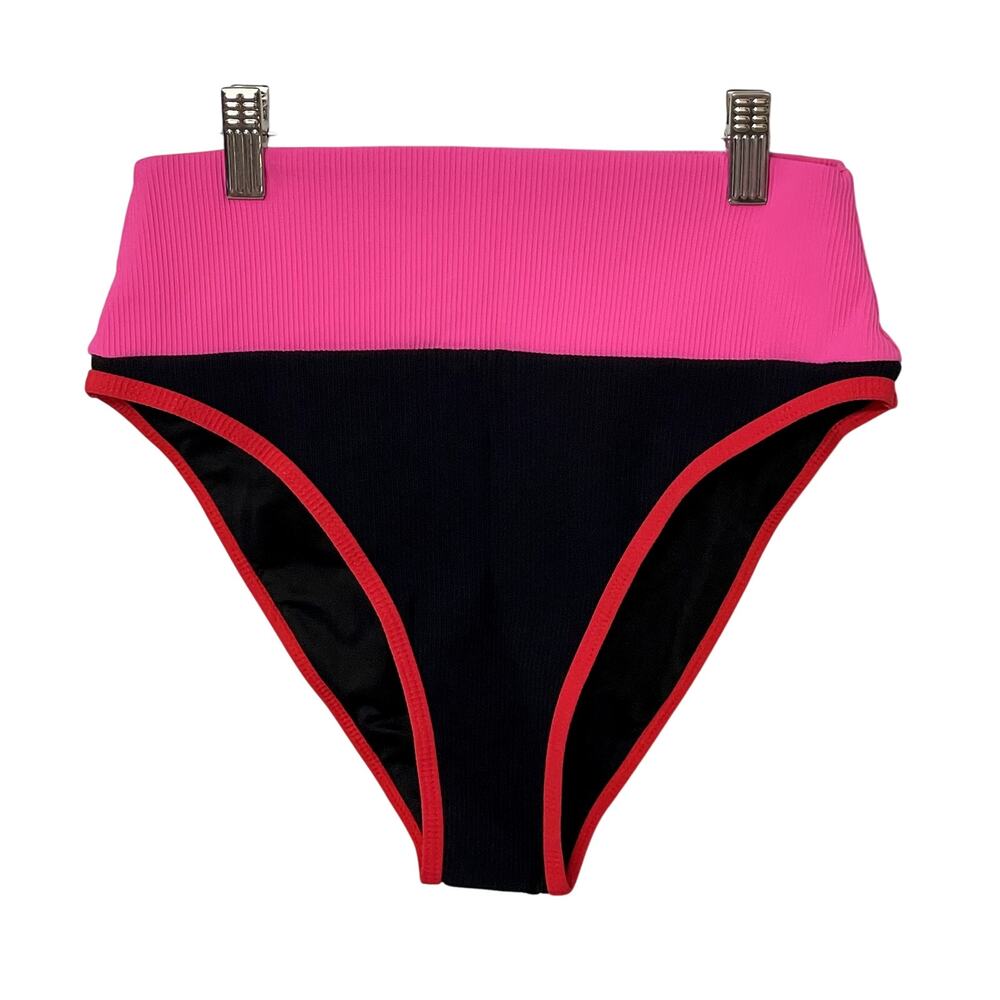 PopVil Bikini Bottom Small Black Hot Pink